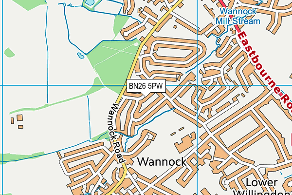 BN26 5PW map - OS VectorMap District (Ordnance Survey)