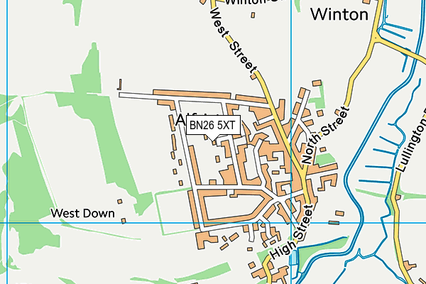 BN26 5XT map - OS VectorMap District (Ordnance Survey)