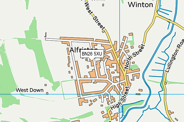 BN26 5XU map - OS VectorMap District (Ordnance Survey)