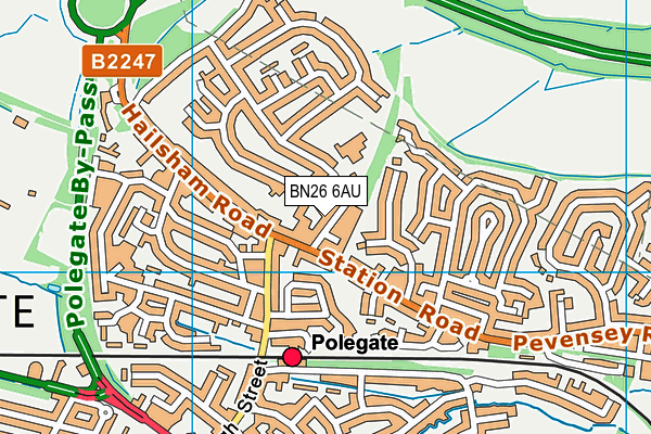 BN26 6AU map - OS VectorMap District (Ordnance Survey)