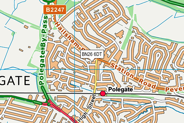 BN26 6DT map - OS VectorMap District (Ordnance Survey)