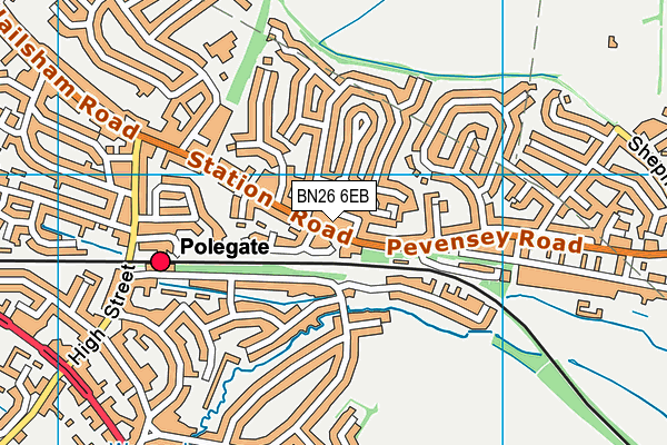 BN26 6EB map - OS VectorMap District (Ordnance Survey)