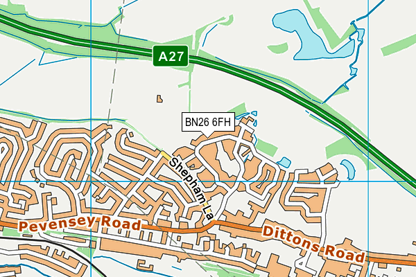 BN26 6FH map - OS VectorMap District (Ordnance Survey)