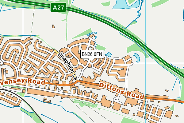 BN26 6FN map - OS VectorMap District (Ordnance Survey)