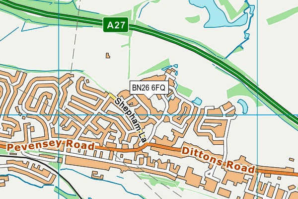 BN26 6FQ map - OS VectorMap District (Ordnance Survey)