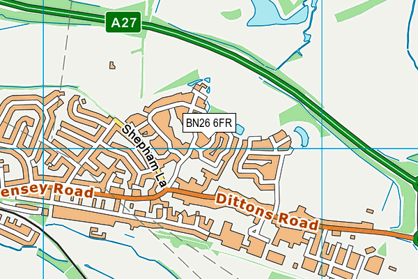 BN26 6FR map - OS VectorMap District (Ordnance Survey)