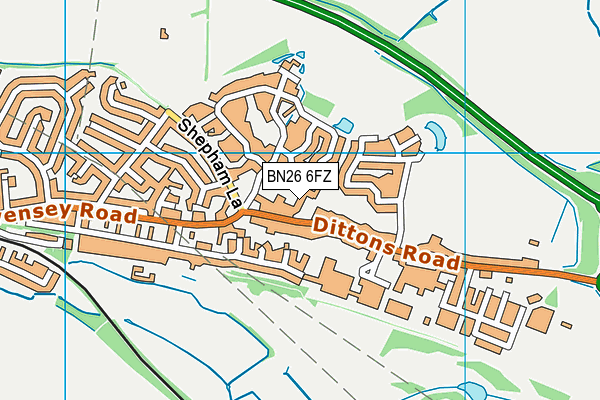 BN26 6FZ map - OS VectorMap District (Ordnance Survey)