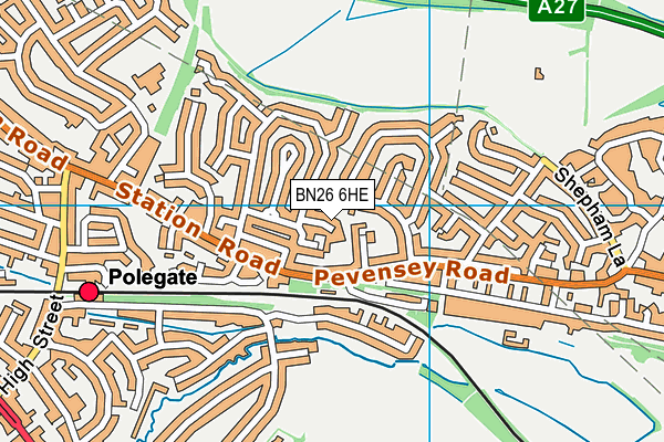 BN26 6HE map - OS VectorMap District (Ordnance Survey)
