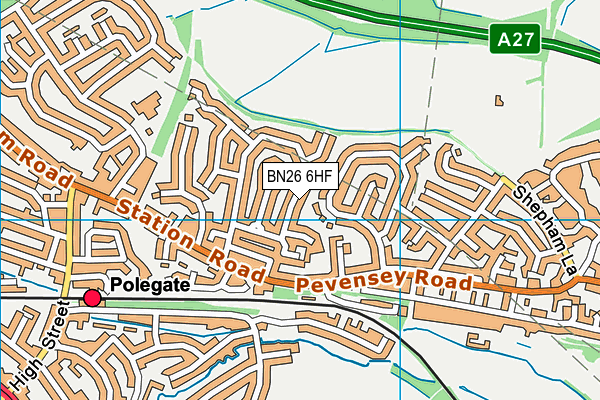 BN26 6HF map - OS VectorMap District (Ordnance Survey)