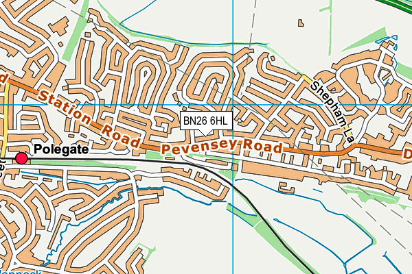 BN26 6HL map - OS VectorMap District (Ordnance Survey)