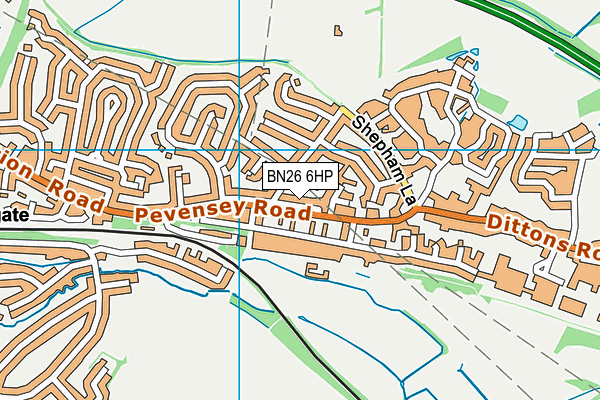 BN26 6HP map - OS VectorMap District (Ordnance Survey)