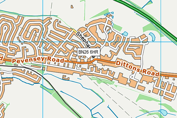 BN26 6HR map - OS VectorMap District (Ordnance Survey)