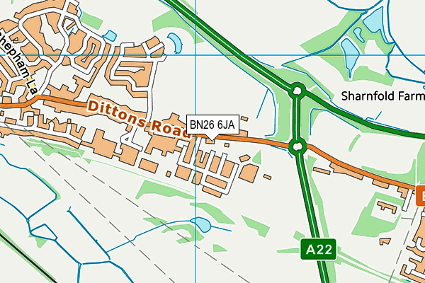 BN26 6JA map - OS VectorMap District (Ordnance Survey)