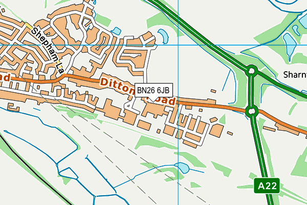 BN26 6JB map - OS VectorMap District (Ordnance Survey)