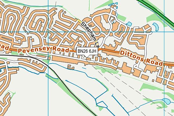 BN26 6JH map - OS VectorMap District (Ordnance Survey)