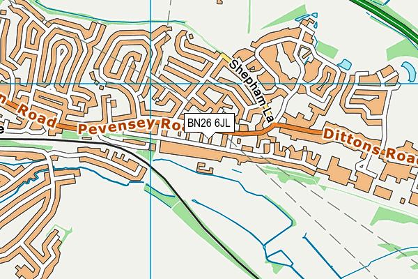 BN26 6JL map - OS VectorMap District (Ordnance Survey)