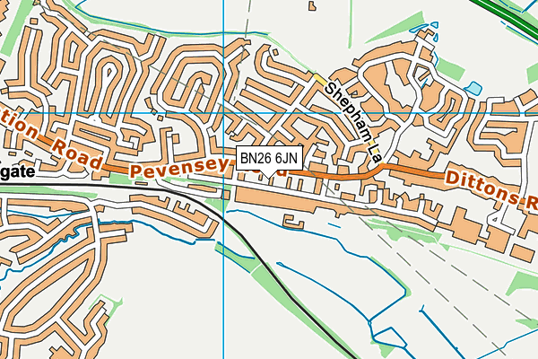 BN26 6JN map - OS VectorMap District (Ordnance Survey)