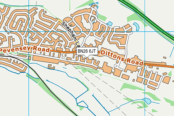 BN26 6JT map - OS VectorMap District (Ordnance Survey)