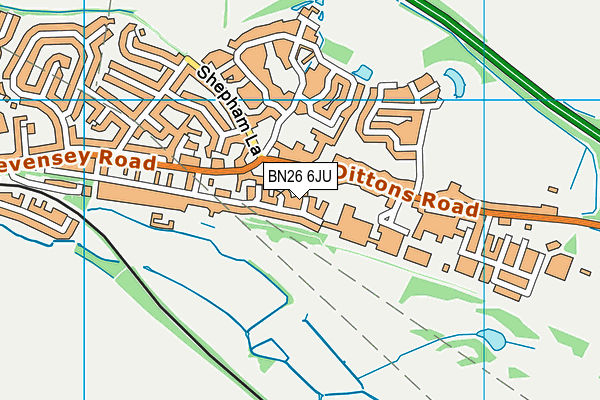 BN26 6JU map - OS VectorMap District (Ordnance Survey)