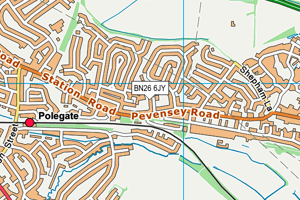 BN26 6JY map - OS VectorMap District (Ordnance Survey)