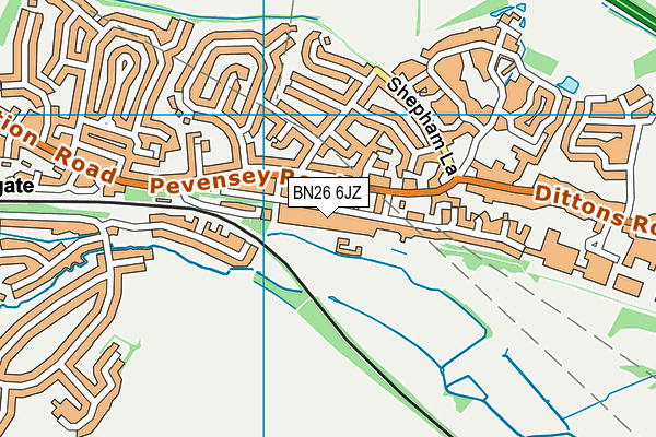 BN26 6JZ map - OS VectorMap District (Ordnance Survey)