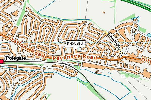 BN26 6LA map - OS VectorMap District (Ordnance Survey)