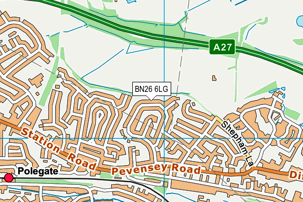 BN26 6LG map - OS VectorMap District (Ordnance Survey)