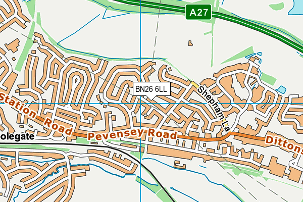 BN26 6LL map - OS VectorMap District (Ordnance Survey)