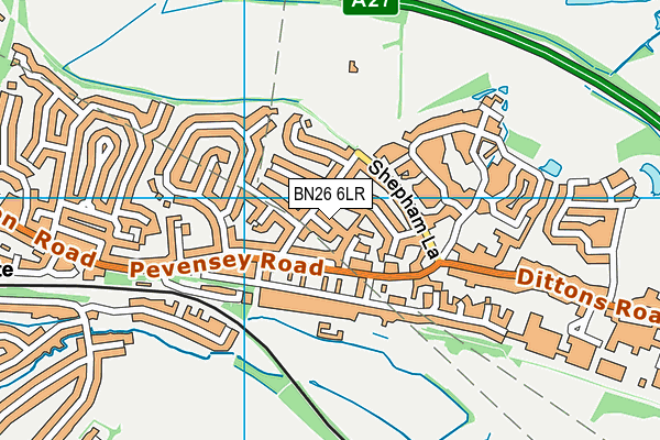 BN26 6LR map - OS VectorMap District (Ordnance Survey)