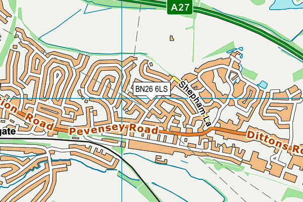 BN26 6LS map - OS VectorMap District (Ordnance Survey)