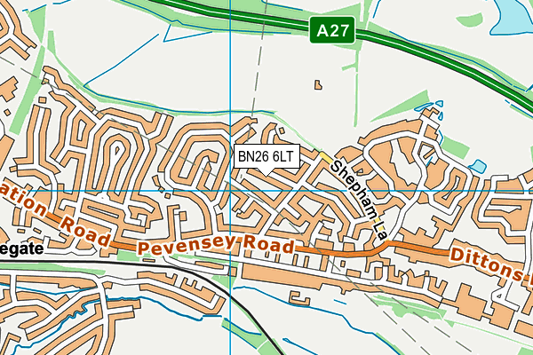 BN26 6LT map - OS VectorMap District (Ordnance Survey)