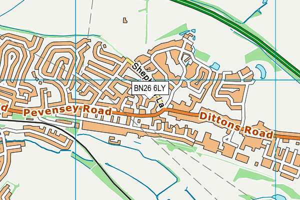 BN26 6LY map - OS VectorMap District (Ordnance Survey)