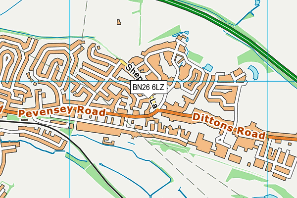 BN26 6LZ map - OS VectorMap District (Ordnance Survey)