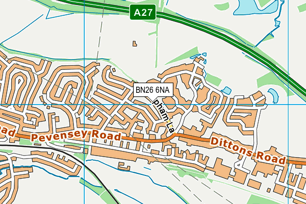 BN26 6NA map - OS VectorMap District (Ordnance Survey)