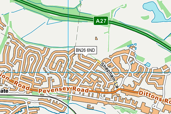BN26 6ND map - OS VectorMap District (Ordnance Survey)