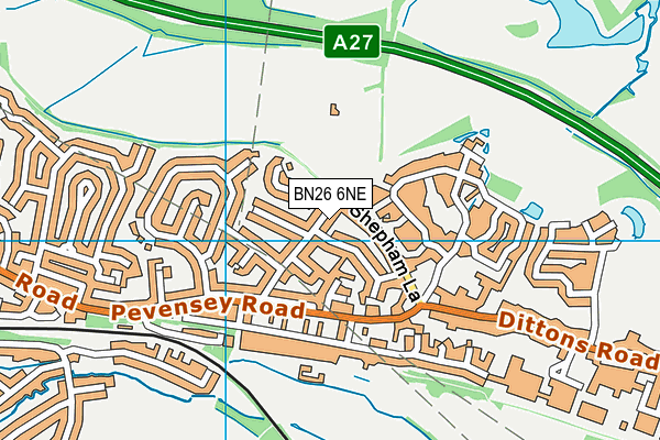BN26 6NE map - OS VectorMap District (Ordnance Survey)