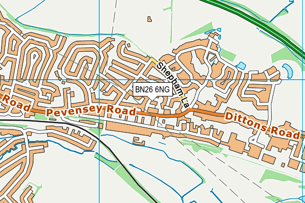 BN26 6NG map - OS VectorMap District (Ordnance Survey)