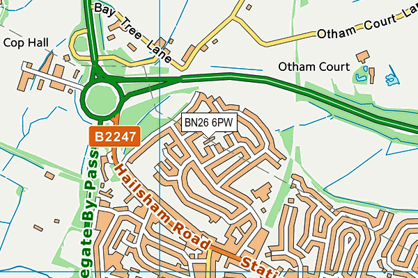 BN26 6PW map - OS VectorMap District (Ordnance Survey)