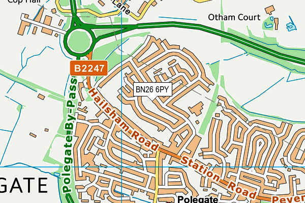 BN26 6PY map - OS VectorMap District (Ordnance Survey)