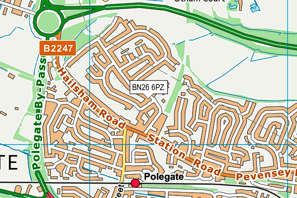 BN26 6PZ map - OS VectorMap District (Ordnance Survey)