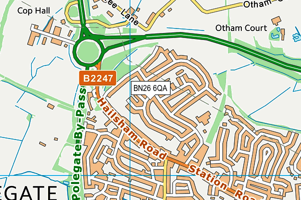 BN26 6QA map - OS VectorMap District (Ordnance Survey)