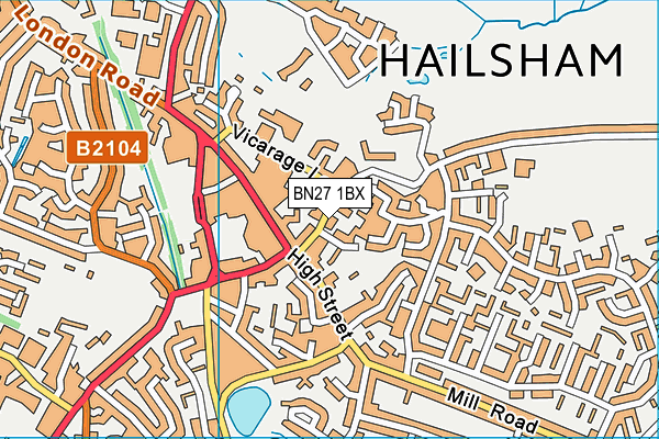 BN27 1BX map - OS VectorMap District (Ordnance Survey)