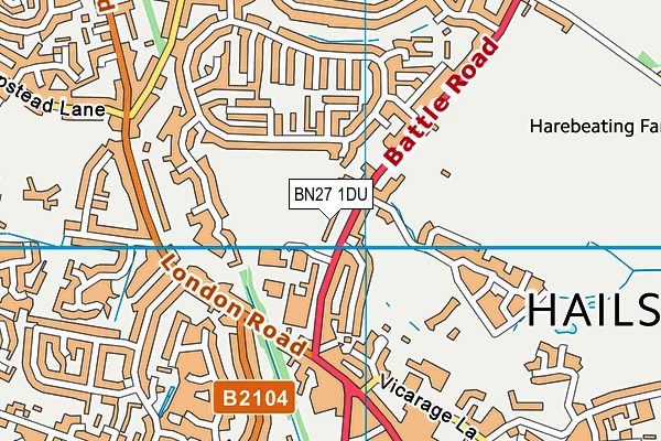 BN27 1DU map - OS VectorMap District (Ordnance Survey)