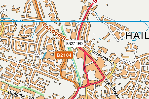 BN27 1ED map - OS VectorMap District (Ordnance Survey)