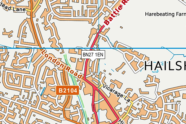 BN27 1EN map - OS VectorMap District (Ordnance Survey)