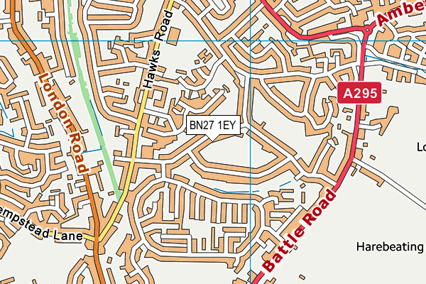 BN27 1EY map - OS VectorMap District (Ordnance Survey)