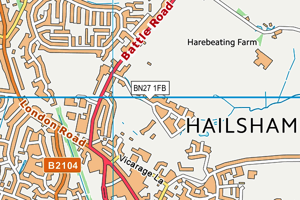 Ropemakers Academy map (BN27 1FB) - OS VectorMap District (Ordnance Survey)