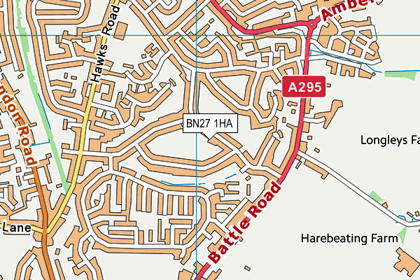 BN27 1HA map - OS VectorMap District (Ordnance Survey)