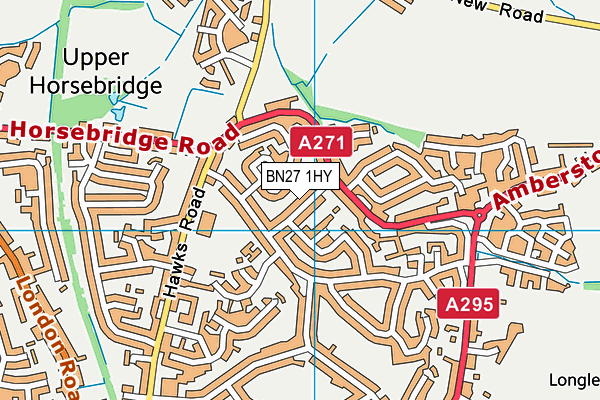 BN27 1HY map - OS VectorMap District (Ordnance Survey)