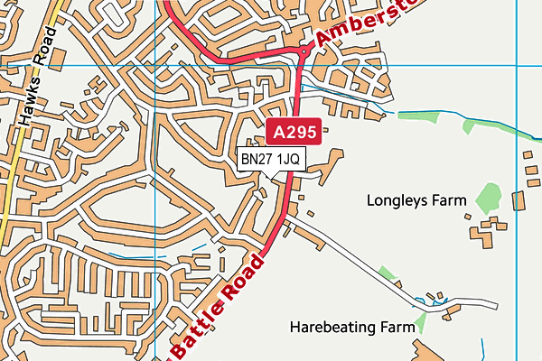 BN27 1JQ map - OS VectorMap District (Ordnance Survey)